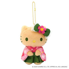 Japan Sanrio Mascot Holder - Hello Kitty : Sun-tanned Matcha Sakura Kimono