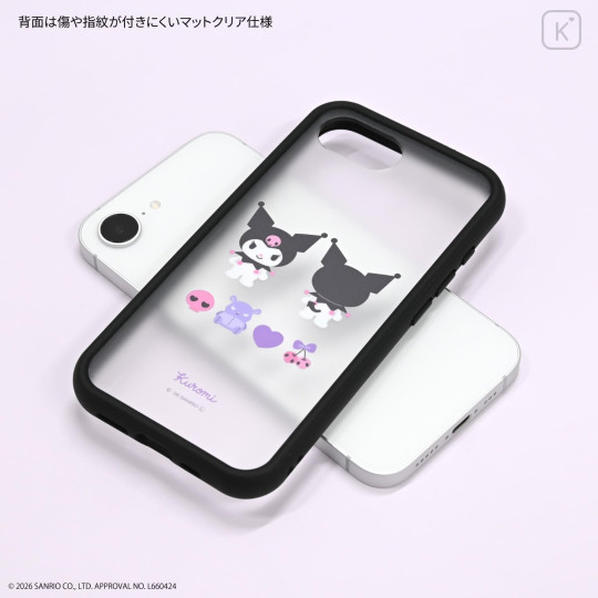 Japan Sanrio IIIIfit Plump Frame iPhone 17e / 16e Case - Kuromi - 2