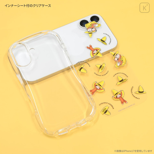 Japan Curious George Crystal Clear iPhone 17 Pro Case - Hat - 3