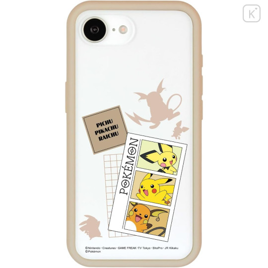Japan Pokemon IIIIfit Plump Frame iPhone 17e / 16e Case - Pichu & Pikachu & Raichu - 1