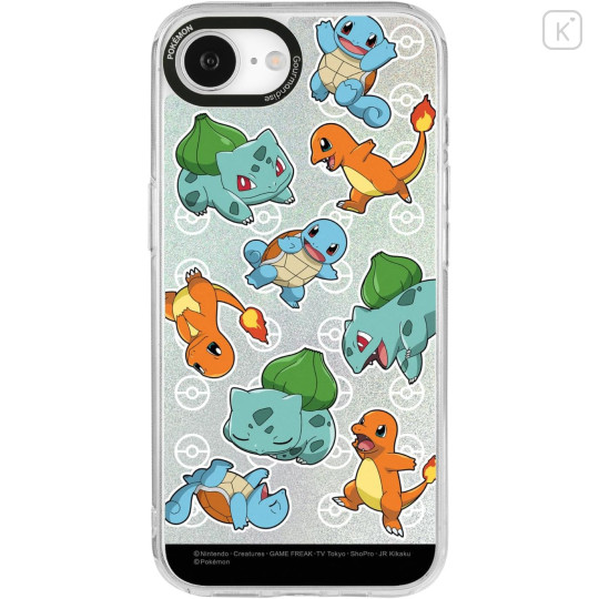 Japan Pokemon Camera Frame iPhone 17e / 16e Case - Bulbasaur & Charmander & Squirtle : White - 1