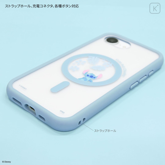 Japan Disney IIIIfit Plump Frame iPhone 17e / 16e Case with MagSafe - Stitch - 3