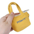 Japan Peanuts Mini Accessory Pouch with Carabiner - Snoopy & Woodstock : Embroidery Tote Bag Style Yellow - 2