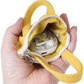 Japan Peanuts Mini Accessory Pouch with Carabiner - Snoopy & Woodstock : Embroidery Tote Bag Style Yellow - 3