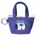 Japan Peanuts Mini Accessory Pouch with Carabiner - Olaf : Embroidery Tote Bag Style Blue - 1