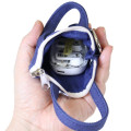 Japan Peanuts Mini Accessory Pouch with Carabiner - Olaf : Embroidery Tote Bag Style Blue - 3
