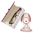 Japan Peanuts Glasses Case - Snoopy : Embroidery Wine Red - 2