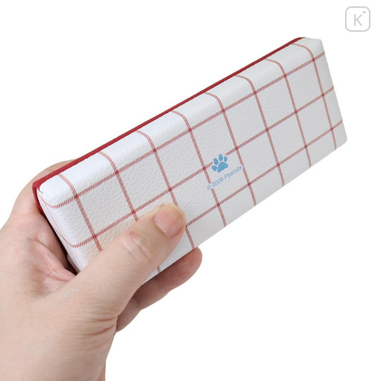 Japan Peanuts Glasses Case - Snoopy : Embroidery Wine Red - 3
