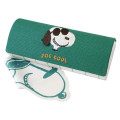 Japan Peanuts Glasses Case - Snoopy : Joe Cool Embroidery Deep Green - 1