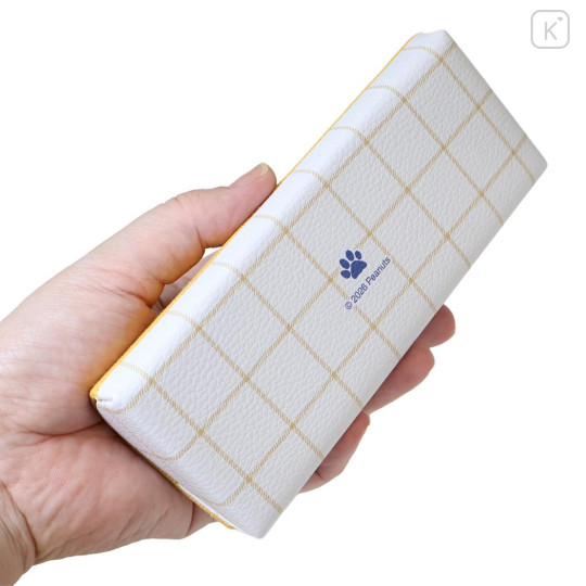 Japan Peanuts Glasses Case - Snoopy & Woodstock : Embroidery Yellow - 3