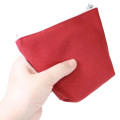 Japan Peanuts Embroidery Cosmetic Pouch - Snoopy : Wine Red - 2