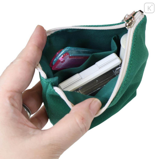 Japan Peanuts Embroidery Cosmetic Pouch - Snoopy : Joe Cool Deep Green - 3