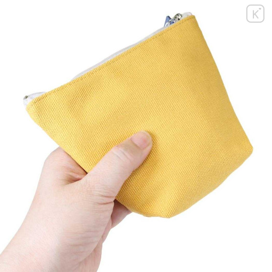 Japan Peanuts Embroidery Cosmetic Pouch - Snoopy & Woodstock : Yellow - 2