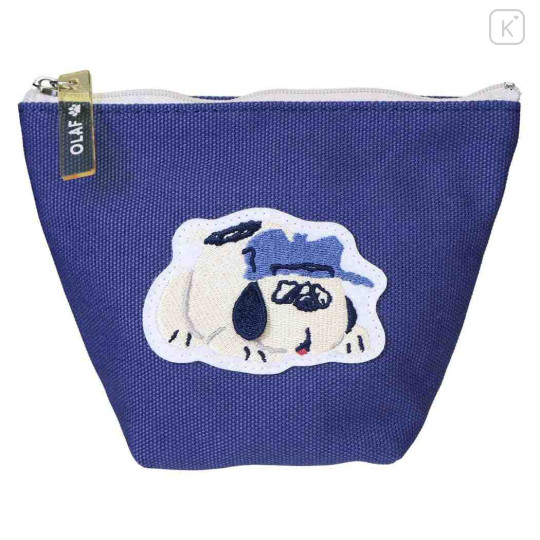 Japan Peanuts Embroidery Cosmetic Pouch - Olaf : Blue - 1