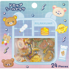 Japan San-X Drop Seal Bits - Rilakkuma : Rilakkuma Lab Plastic Model Puffy Gold Foil Stamping