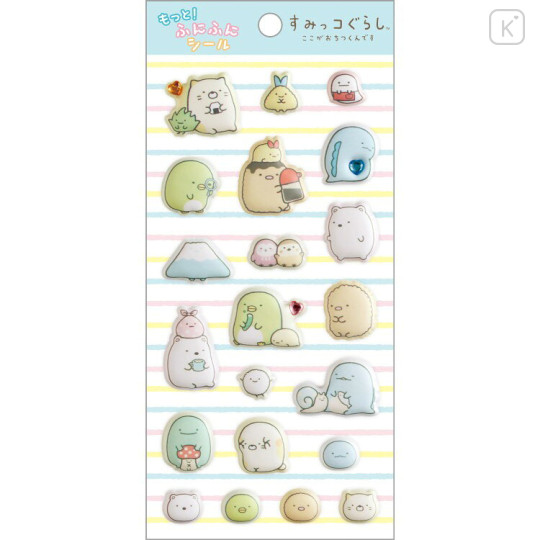 Japan San-X Squishy Sticker - Sumikko Gurashi : Universe San-X Town More! Striped - 1