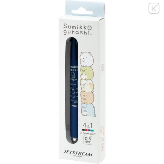 Japan San-X Original Jetstream 4&1 Multi Ballpoint Pen + Mechanical Pencil - Sumikko Gurashi : Stacking Navy - 2