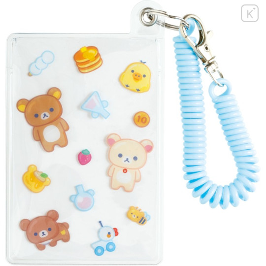 Japan San-X Pass Case Card Holder with Coil - Rilakkuma : Rilakkuma Lab - 1