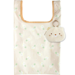Japan San-X Eco Shopping Bag & Mascot Pouch with Carabiner Bag Charm - Sumikko Gurashi : Neko
