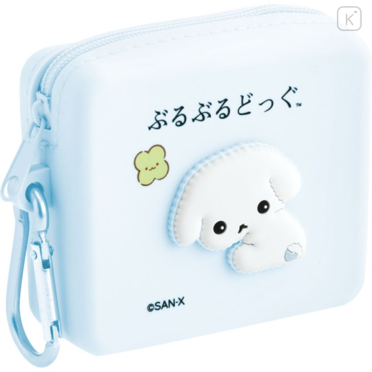 Japan San-X Mini Silicone Accessory Case With Carabiner - Buru Buru Dog : San-X Universe - 1