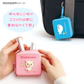 Japan San-X Mini Silicone Accessory Case With Carabiner - Nyan Nyan Nyanko : San-X Universe Light Pink - 2
