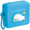 Japan San-X Mini Silicone Accessory Case With Carabiner - Mamegoma : San-X Universe Blue - 1