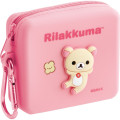 Japan San-X Mini Silicone Accessory Case With Carabiner - Korilakkuma : San-X Universe - 1