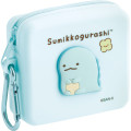 Japan San-X Original Mini Silicone Accessory Case With Carabiner - Sumikko Gurashi : San-X Universe Tokage Dinosaur Lizard - 1
