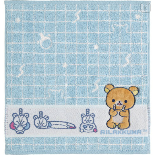 Japan San-X Mini Towel - Rilakkuma : Rilakkuma Lab Blue - 1
