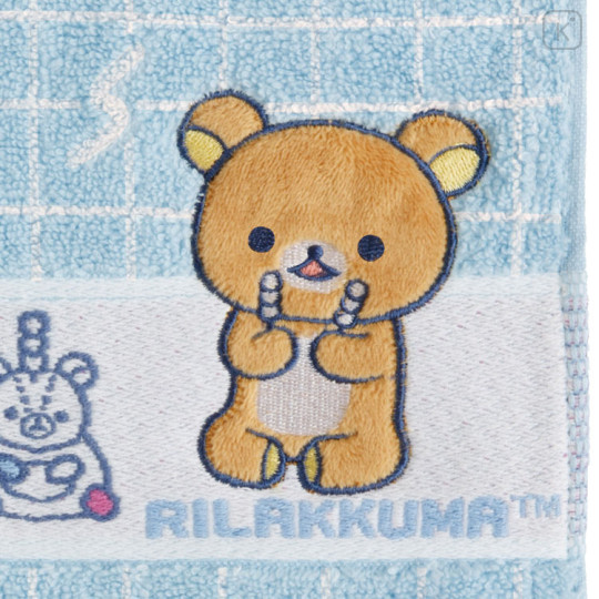 Japan San-X Mini Towel - Rilakkuma : Rilakkuma Lab Blue - 2
