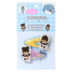 Japan Monchhichi Sequins Hair Clip Set - Bebichhichi-chan & Bebichhichi-kun : Star