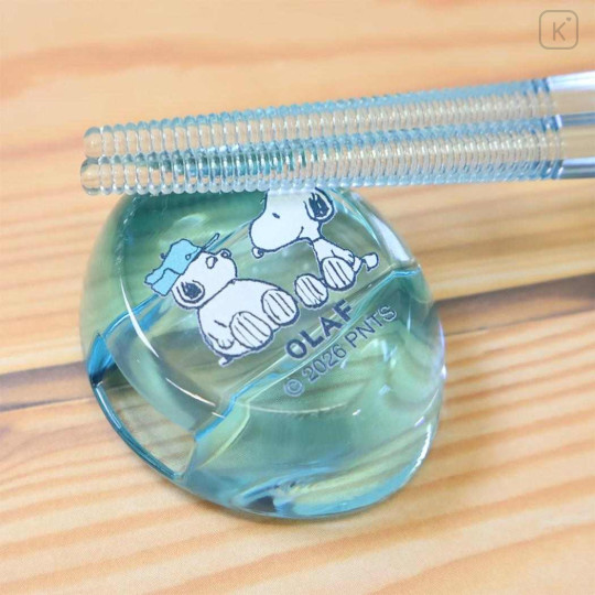 Japan Peanuts Chopsticks & Chopstick Rest Set - Olaf & Snoopy : Clear Blue - 2