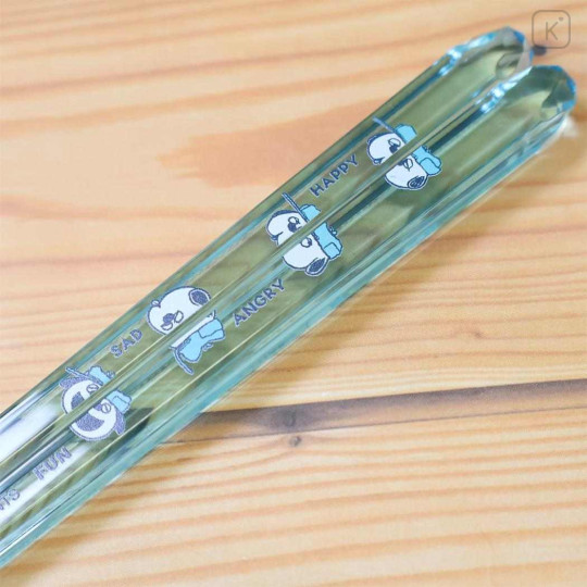 Japan Peanuts Chopsticks & Chopstick Rest Set - Olaf & Snoopy : Clear Blue - 3