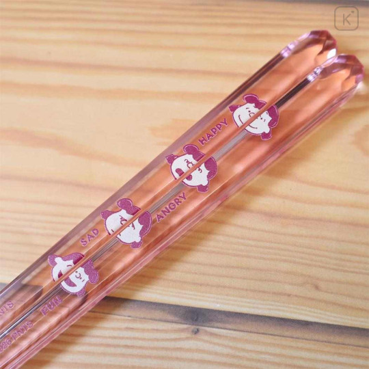 Japan Peanuts Chopsticks & Chopstick Rest Set - Snoopy : Lucy Clear Pink - 3
