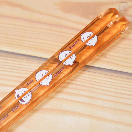Japan Peanuts Chopsticks & Chopstick Rest Set - Snoopy : Charlie Clear Orange - 3