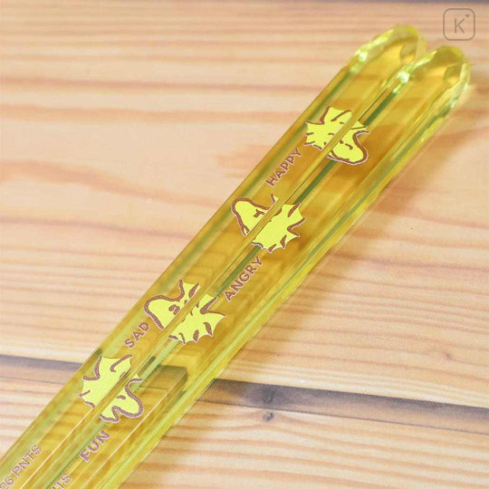 Japan Peanuts Chopsticks & Chopstick Rest Set - Snoopy & Woodstock : Clear Yellow - 3