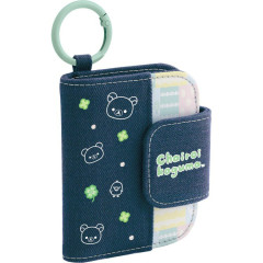 Japan San-X Original Mini Wallet with Carabiner - Rilakkuma : Chairoikoguma's Kumakyun Days