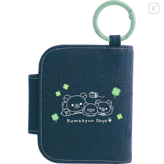 Japan San-X Original Mini Wallet with Carabiner - Rilakkuma : Chairoikoguma's Kumakyun Days - 2