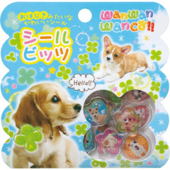Japan San-X Sparkly Marble Sticker Flakes - Wan Wan Wanko : Sky
