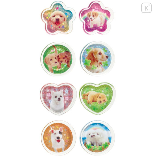 Japan San-X Sparkly Marble Sticker Flakes - Wan Wan Wanko : Sky - 2