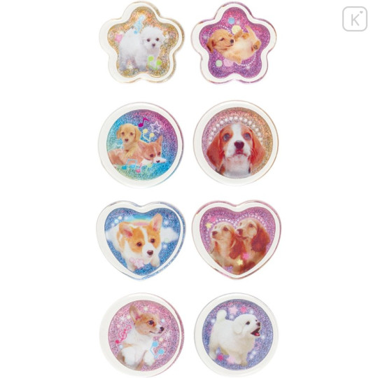 Japan San-X Sparkly Marble Sticker Flakes - Wan Wan Wanko : Musical Notes - 2