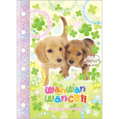Japan San-X 6 Hole Sticker Notebook - Wan Wan Wanko : Clover