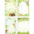 Japan San-X 6 Hole Sticker Notebook - Wan Wan Wanko : Clover - 2