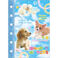 Japan San-X 6 Hole Sticker Notebook - Wan Wan Wanko : Sky - 1