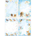 Japan San-X 6 Hole Sticker Notebook - Wan Wan Wanko : Sky - 2