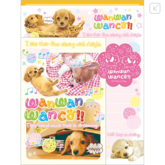 Japan San-X Letter Envelope Set - Wan Wan Wanko : Musical Notes - 1
