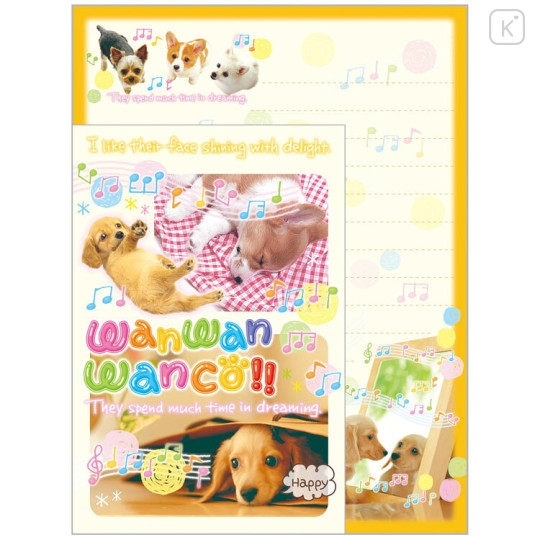 Japan San-X Letter Envelope Set - Wan Wan Wanko : Musical Notes - 2