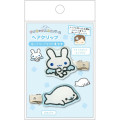 Japan San-X Acrylic Hair Clip Set - Mamegoma & Twin Rabbit Angels : Universe San-X Town Glitter - 1