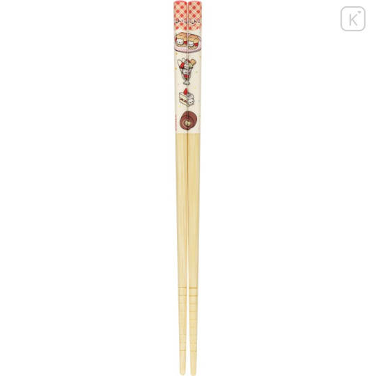 Japan San-X Bamboo Chopsticks 21cm - Nyan Nyan Nyanko - 2