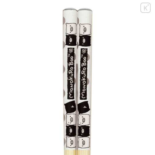 Japan San-X Bamboo Chopsticks 21cm - Monokuro Boo - 3